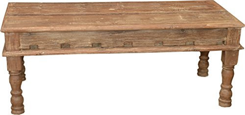 GURU SHOP Kaffeetisch, Beistelltisch, Couchtisch mit Verzierungen, Vintage Design - Modell 2, 48x123x58 cm