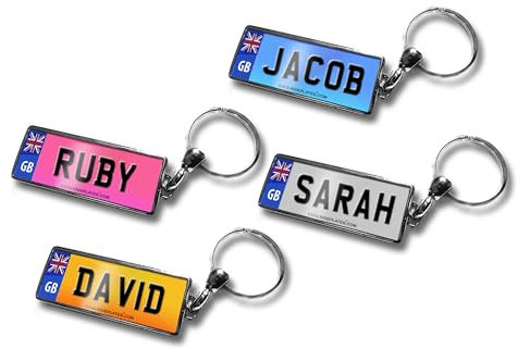 Double Sided Personalised Number Plate - Licence Plate Keychain - Custom Mini Car Plate Keyring with Name - Ideal for New Car Owners or Just Passed Driving Test Gift