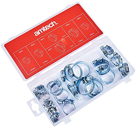 Amtech S6290 Assorted Hose Clamp, Jubilee Clips, 26-Piece