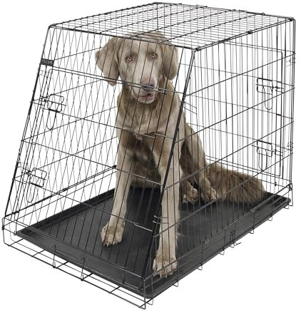Kerbl Gittertransportbox (Länge x Breite x Höhe 104 x 74 x 85 cm, mit zwei Türen, stabile Gitterbox für Hunde) 81368