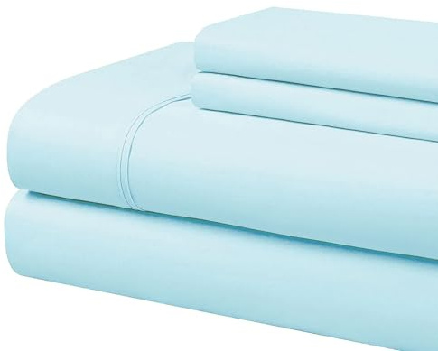 Cathay Home Queen Sheet Set, Ultra- Soft Microfiber Bed Sheets, Aqua
