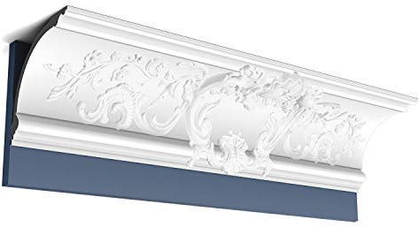 Orac Eckleiste C338A BA'ROCK 200 cm x 18,4 cm x 18,4 cm aus Polyurethan Hartschaum vorgrundiert