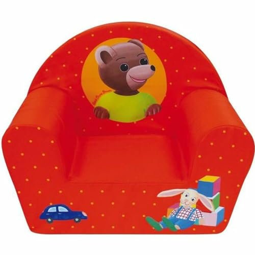 FUN HOUSE 712583 Kleiner Bär Sessel Club für Kinder Schaumstoff/Bezug Polyester Rot 52 x 33 x 42 cm