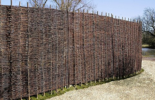 Papillon Premium Willow Hurdles Garden Traditional Fencing Woven Fence Panel in Brown 1.83m x 1.22m (6ft x 4ft)