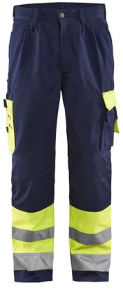 Blaklader 15841860 Hose mit hoher Sichtbarkeit, Gelb/Marine, grootte C58