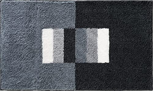 Erwin Müller Badematte Korfu, Badteppich rutschhemmend grau Größe 60x90 cm - für Fußbodenheizung geeignet, flauschig weich (weitere Farben, Größen)