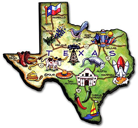 ARTWOOD MAGNET - TEXAS STATE MAP by Classic Magnets