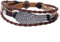 Morella Damen Lederarmband geflochten braun mit Anhänger Engelsflügel