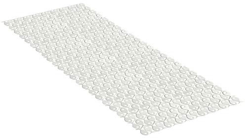 Tatay Alfombra de Bañera Antideslizante de PVC con Ventosas, Resistentes a Moho y Microbios, Anti-Bacteriano, Diseño Piscis, Blanco Pergamón. Medidas 97 x 36 cm