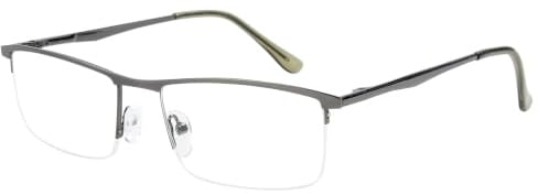 Eyekepper Half-Rim Spring Hinges Reading Glasses with Case (Gunmetal, 3.50)
