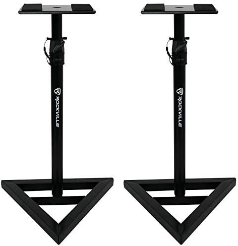 Rockville RVSM1 Pair of Near-Field Studio Monitor Stands w/Adjustable Height,Black