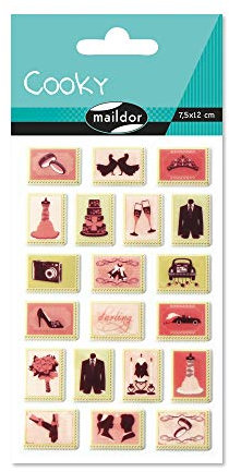 Maildor MALIDOR 17,5 x 9 x 0,1 cm Kunststoff Cooky Hochzeit Stempel Aufkleber