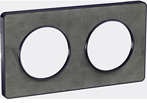 Schneider Electric - Odace Touch, plaque Ardoise avec liseré Anth. 2 postes horiz/vert. entraxe 71mm - S540804V