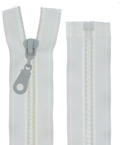 FIM Reißverschluss Plastik Zähne Nr.5 mittelgrob Teilbar für Jacken Farbe: 3 - rohweiß(102), 100cm lang