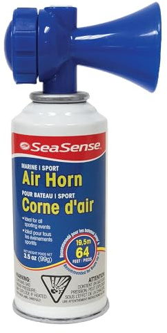 SeaSense Air Horn – Large Size (3.5 oz), 118 dB – Loud 1 Mile Range, Meets EPA & USCG Standards – Great for Boat & Marine Safety, Ideal for Sporting Events Such as Football & Soccer