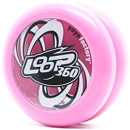 YoyoFactory Loop 360 Yo-Yo - Rose (Idéal pour Les débutants, Jeu Yoyo Moderne, Roulement à Billes en Métal, Ficelle Et Instructions Incluses)