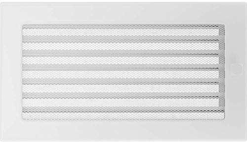 Kratki Rejilla de ventilación Rejilla de Chimenea 17cm x 30cm Blanco con persianas