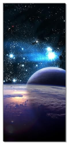 Wallario Selbstklebende Türtapete Planeten im Weltall - Türposter 93 x 205 cm Abwischbar, rückstandsfrei zu entfernen