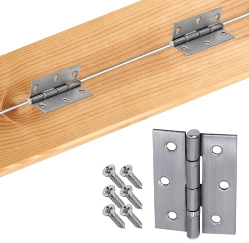 1 Paar Edelstahl-Scharniere 5,8 cm x 3,6 cm Boot Möbel Beschlag Möbelband Küche Bad Gestanzt Schrank + Schrauben