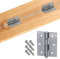 1 Paar Edelstahl-Scharniere 5,8 cm x 3,6 cm Boot Möbel Beschlag Möbelband Küche Bad Gestanzt Schrank + Schrauben