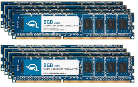 OWC - 64GB Memory Upgrade Kit - 8 x 8GB PC10600 DDR3 ECC 1333MHz DIMMs für Mac Pro 2009-2012 'Nehalem' & 'Westmere' Modelle