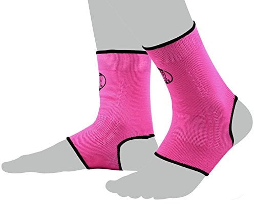 BAY® 2X elastische Fußbandagen, Fußgelenkbandagen, pink/rosa, Größe L