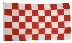 Digni® Geant Drapeau Damier Rouge-Blanc - 150 x 250 cm