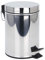 Edelstahl Tretmülleimer Silber rund - 5 Liter - Metall Kosmetikeimer in zeitlosem Design - Mülleimer Treteimer Abfalleimer klein mit entnehmbarem Inneneimer für Bad Küche