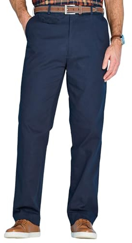 Pegasus Men's Cotton Chino Trousers with Stretch Waistband | Versatile, Comfortable & Stylish Smart Casual Pants