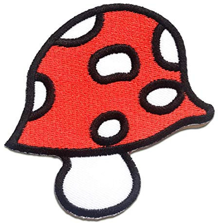 Mushroom Super Mario - Iron on Patches Adhesive Emblem Stickers Appliques, Size: 2.8 x 2.99 inches
