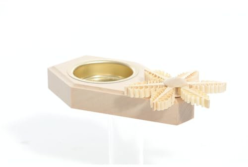 Rudolphs Schatzkiste Tischschmuck Teelichthalter mit Stern BxHxT=13x3x6,5cm NEU Kerzenständer Weihnachten Kerze Holzschmuck Holz Seiffen Erzgebirge Dekoration Spanbaum