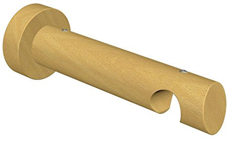 Flair Deco 11022007–0030 Support pour Tringle de Course 20 mm de diamètre Interne, hêtre laqué en Bois, Distance du Mur avec 1 rainure Env. 12 cm
