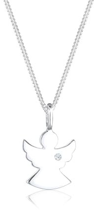 Elli DIAMONDS Halskette Damen Engel Anhänger Filigran mit Diamant (0.02 ct.) in 925 Sterling Silber