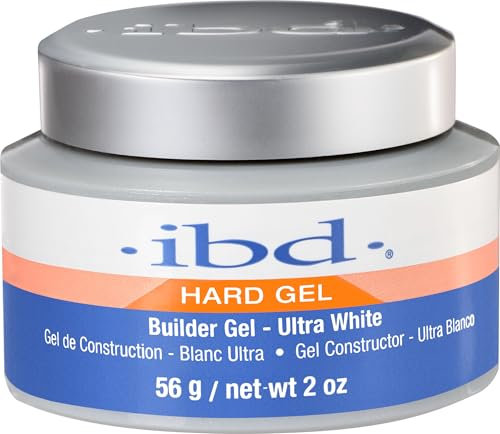 IBD Hard Gel - UV Builder Gel Ultra White, 1er Pack (1 x 56 g) – MADE IN USA – Premium Aufbaugel für Gelnägel