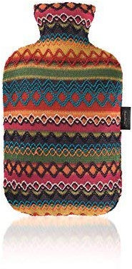 Fashy Hot Water Bottle With Peruvian Style Cover Red Orange Pink Blue