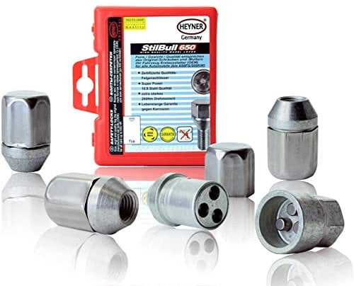 HEYNER Germany Fits Hyundai I10 Models 2008 To 2022 StillBull Locking Wheel Nuts M12x1.5 Set 4 Locks Alloys Antitheft Protection Bolts AGA