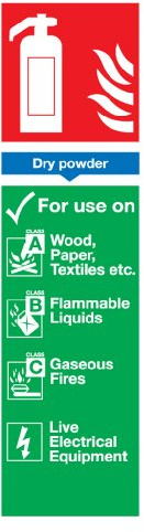 Signs & Labels FFR02624R Sign Board, Dry Powder Extinguisher