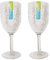 Bello Pack of 2 High Quality Plastic Wine Goblet Dimple Glasses