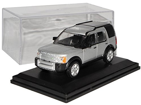 alles-meine.de GmbH Land R*o*v*e*r Discovery 3 Silber 2004-2009 mit Sockel und Vitrine 1/43 Modellcarsonline Modell Auto mit individiuellem Wunschkennzeichen