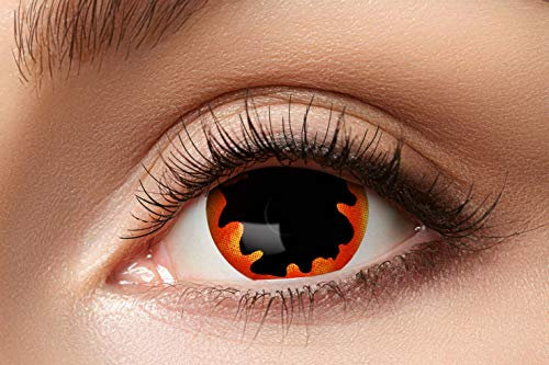 Eyecatcher 84092841.e02 - Farbige Sclera Kontaktlinsen, 1 Paar, für 6 Monate, Schwarz, Karneval, Fasching, Halloween