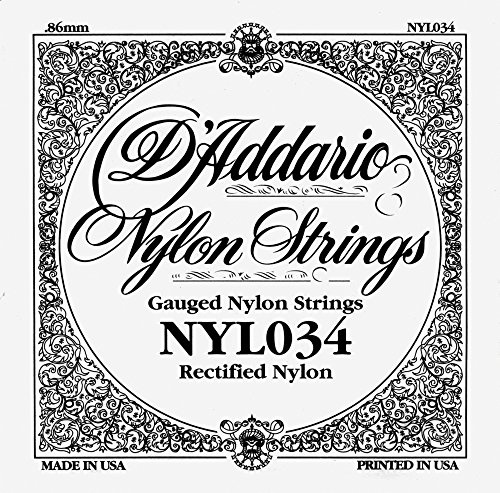 D'Addario .034 Rectified Nylon Single String for Classical Guitar