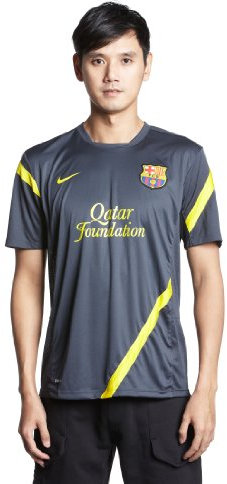 Nike Herren Fußballtrainingsshirt FC Barcelona, City Grey/Tour Yellow, M, 419886