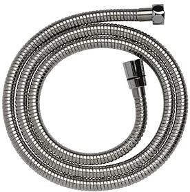 Croydex 1.5-2m Stretchy Stainless Steel Shower Hose | Large Bore | 2 Conical Fitments | Compatible with Electric & Mixer Showers