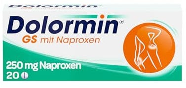Dolormin® GS – bei Gelenkschmerzen zum Beispiel durch Arthrose – wirkt bis zu 12 Stunden – mit Naproxen – 20 Tabletten