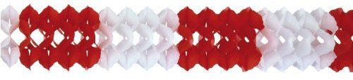 Riethmueller 2947 - Girlande, 16 cm x 10 m, schwer entflammbar, rot/weiß