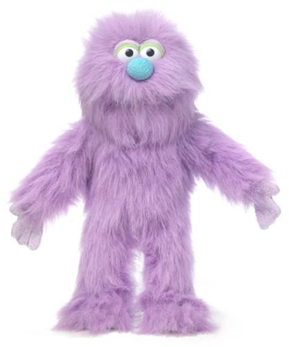 Monster Lila von Silly Puppets | 40 cm Handpuppe für Kinder | Mit Beweglichem Mund Und Armen | Abnehmbare Handwaschbare Kleidung