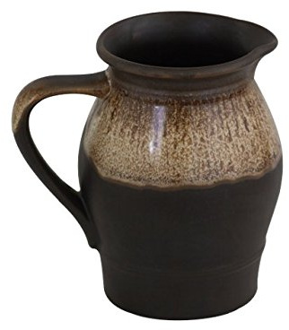große Bunzlauer Keramik Kanne/Eisteekanne/Milchkanne 2,2 Liter, Ø20 cm, H=21 cm im Dekor braun (Bauernkeramik)