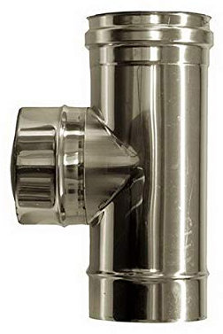 Raccordo T 90 canna fumaria DN 80 tubo acciaio inox 316