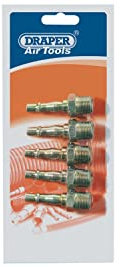 Draper 25835 BSP Male Thread PCL Air Line Adaptor, 3/8, Blue, Pack of 5