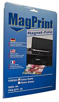 SCHÄFER SHOP Magnetfolie weiß A4 – Magnet Papier Platte magnetic sheet aus Vinyl, bedruckbar, hohe Magnetkraft - 10 Folien - matt